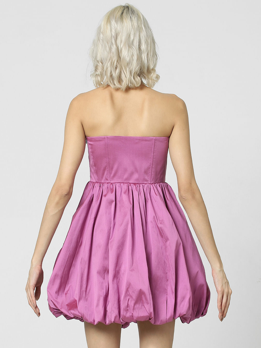 Purple Balloon Off-Shoulder Dress