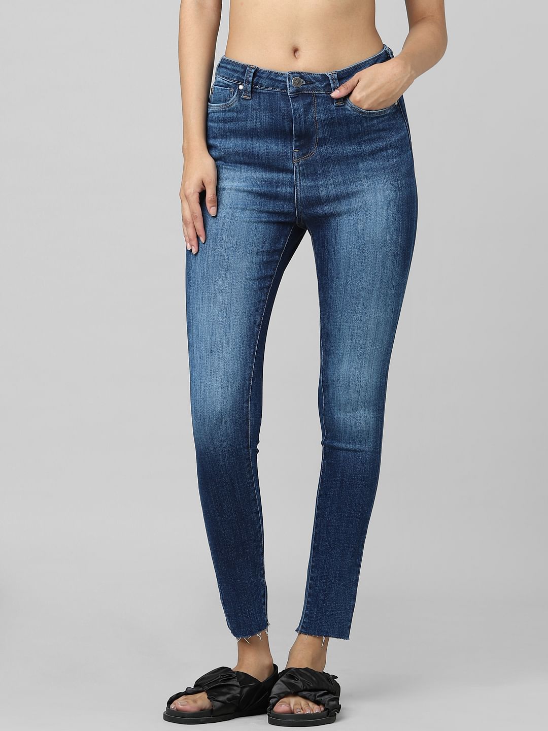 Unqiue Blue High Rise Skinny Jeans