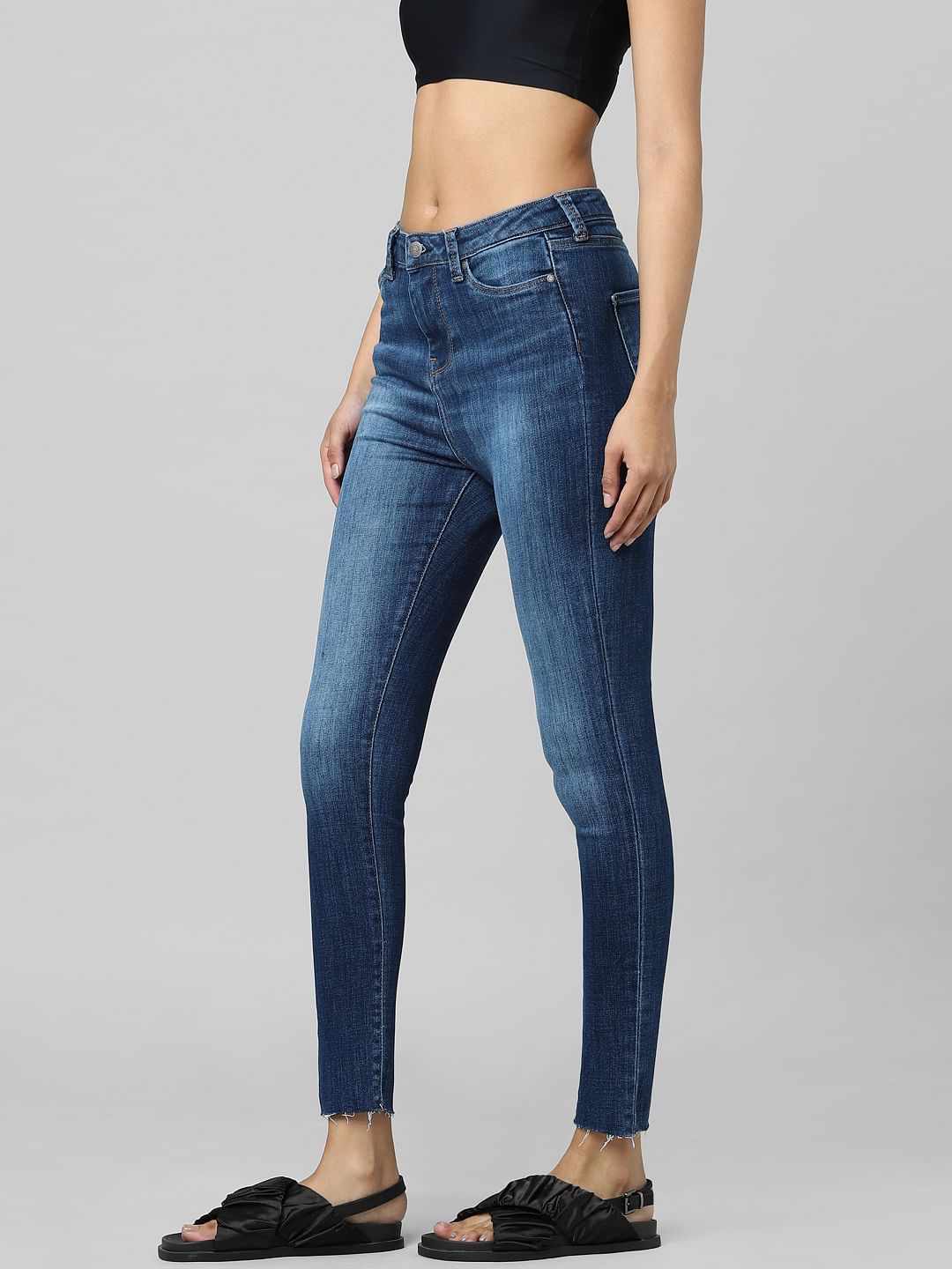 Unqiue Blue High Rise Skinny Jeans
