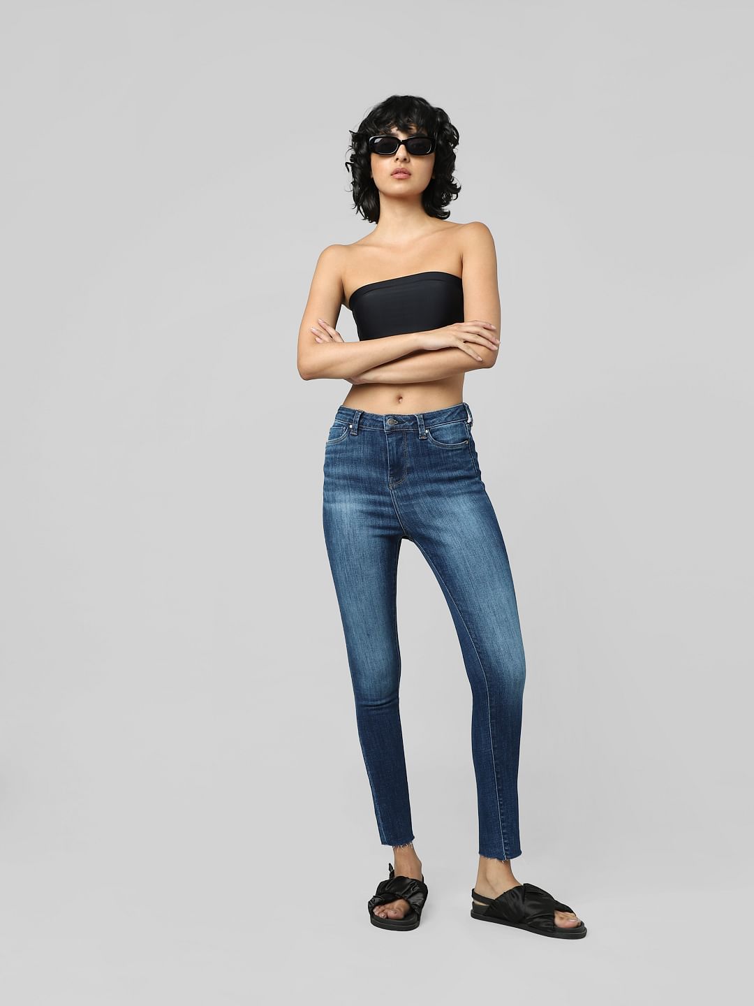 Unqiue Blue High Rise Skinny Jeans