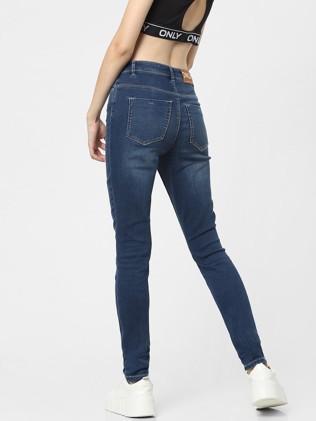 Blue High Rise Skinny Jeans