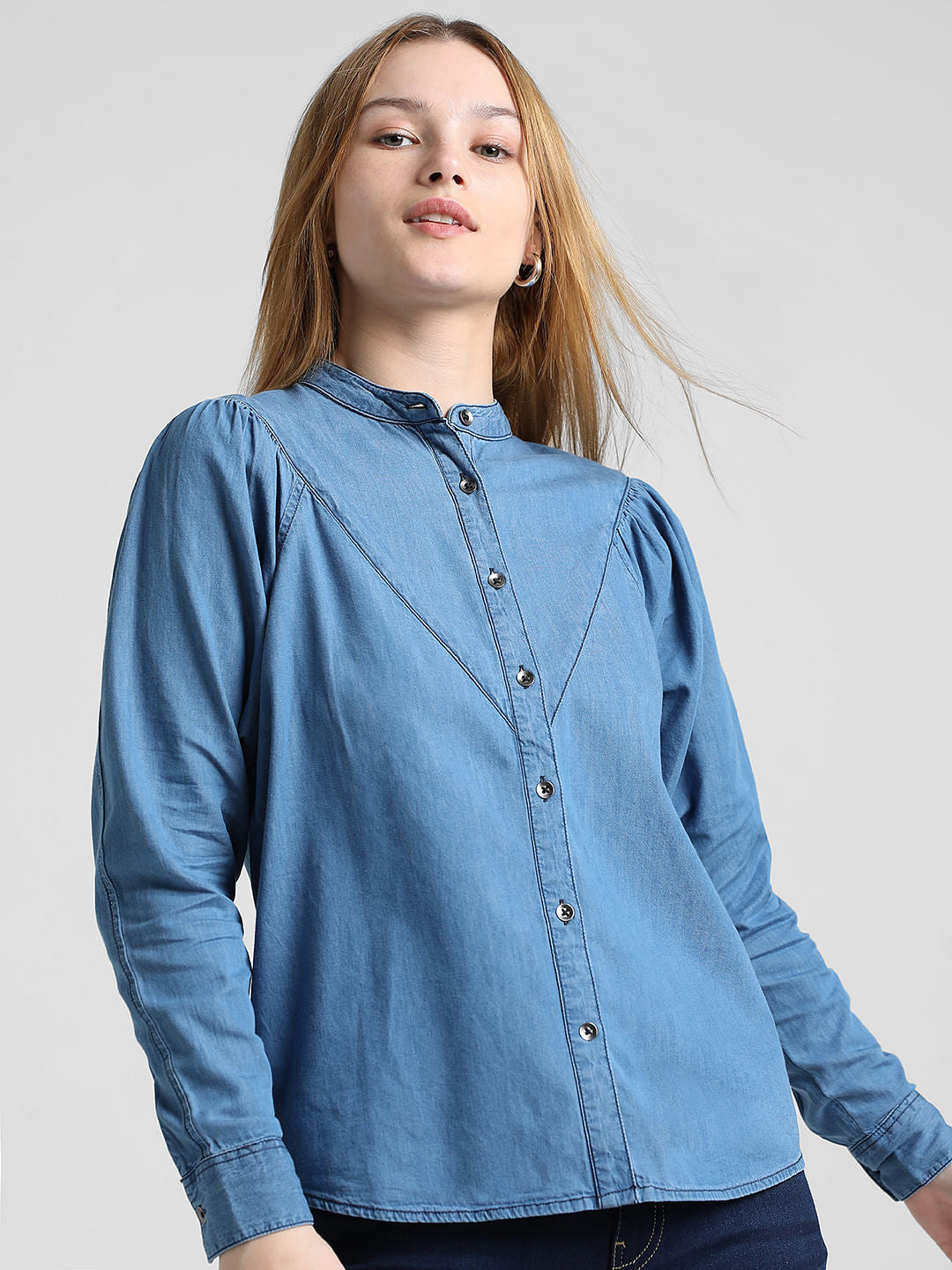 Blue Cotton Denim Shirt