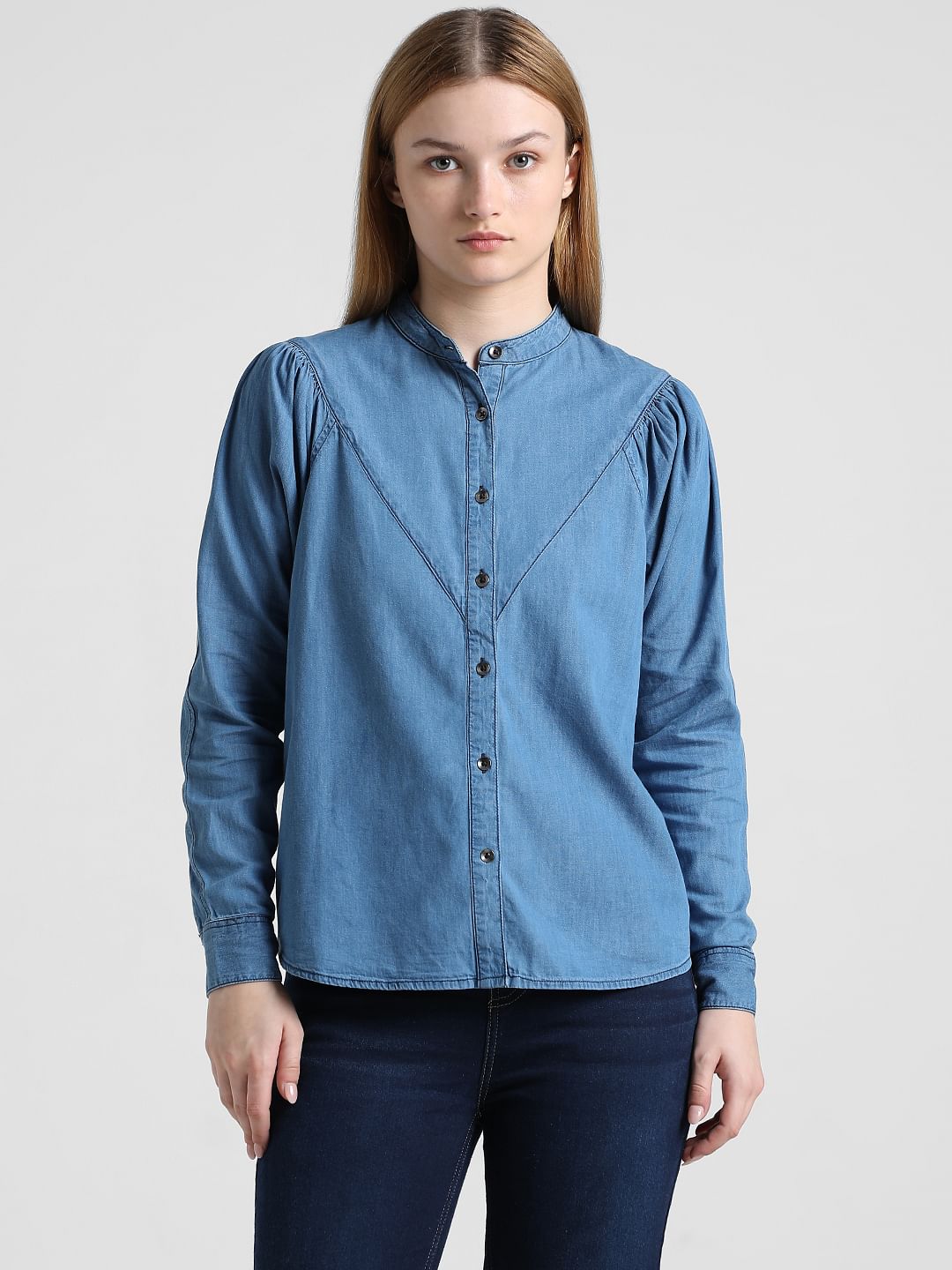 Blue Cotton Denim Shirt