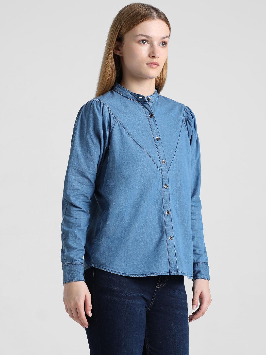 Blue Cotton Denim Shirt