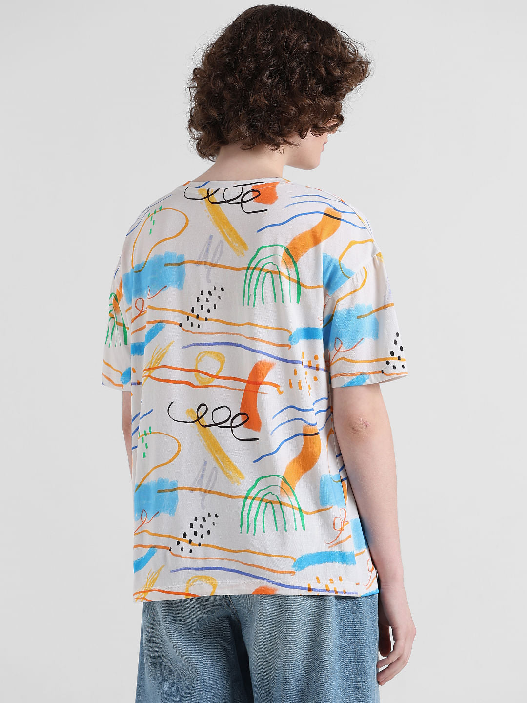 White Printed Cotton T-Shirt