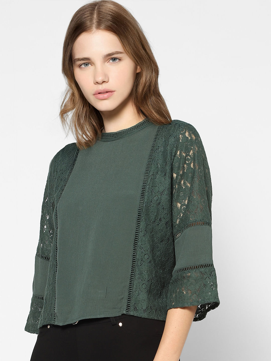 Green Lace Top