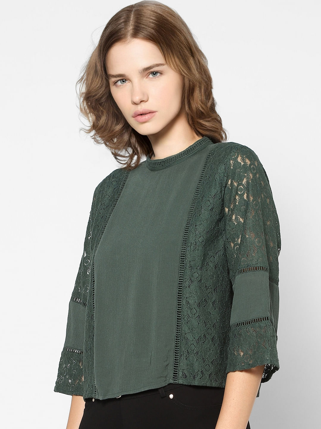 Green Lace Top