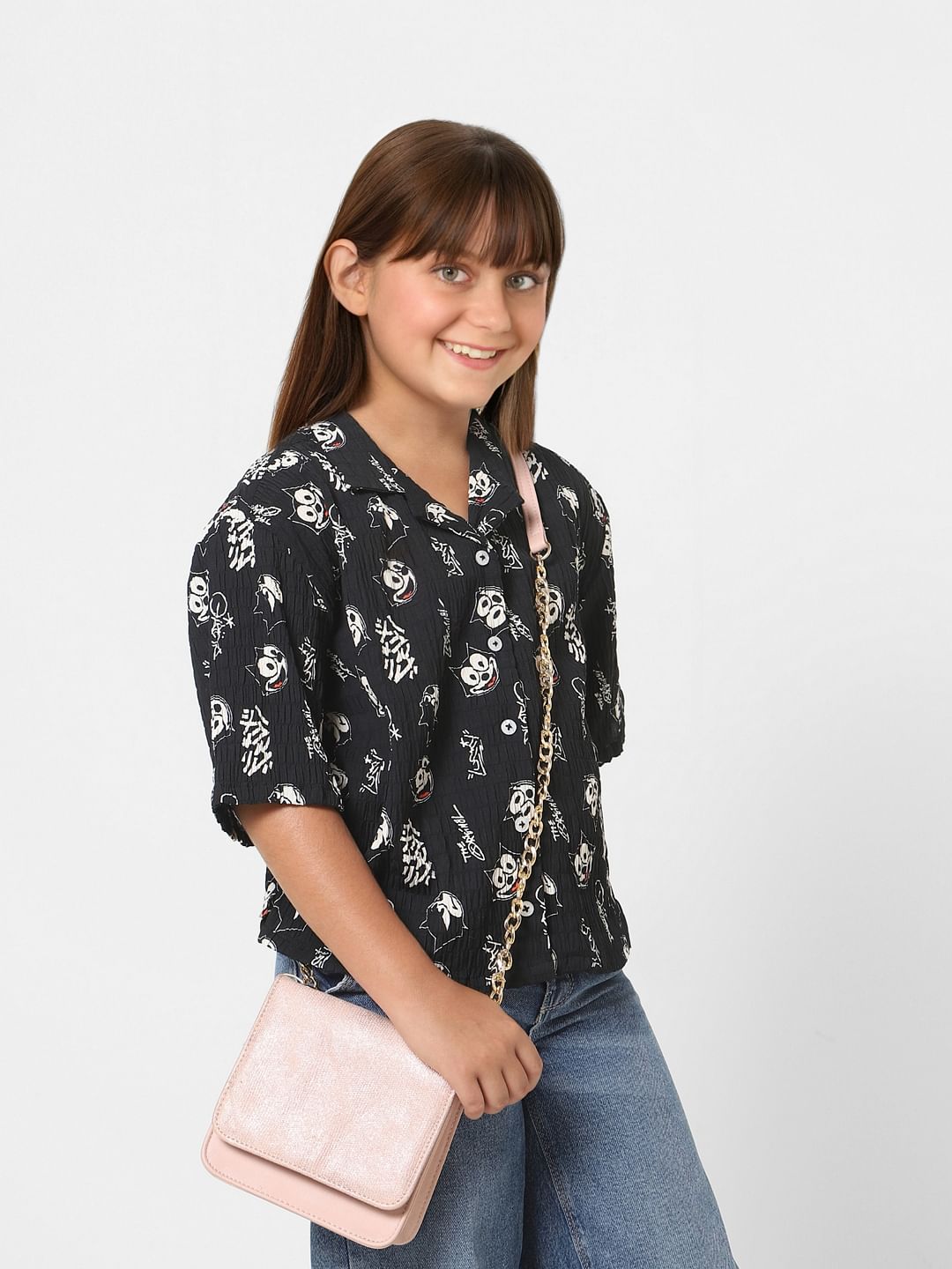Kids Only X Felix Black Printed Shirt