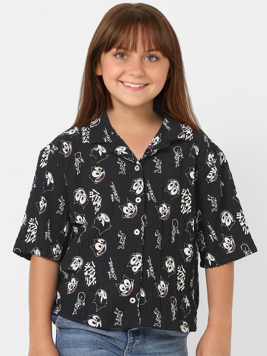 Kids Only X Felix Black Printed Shirt