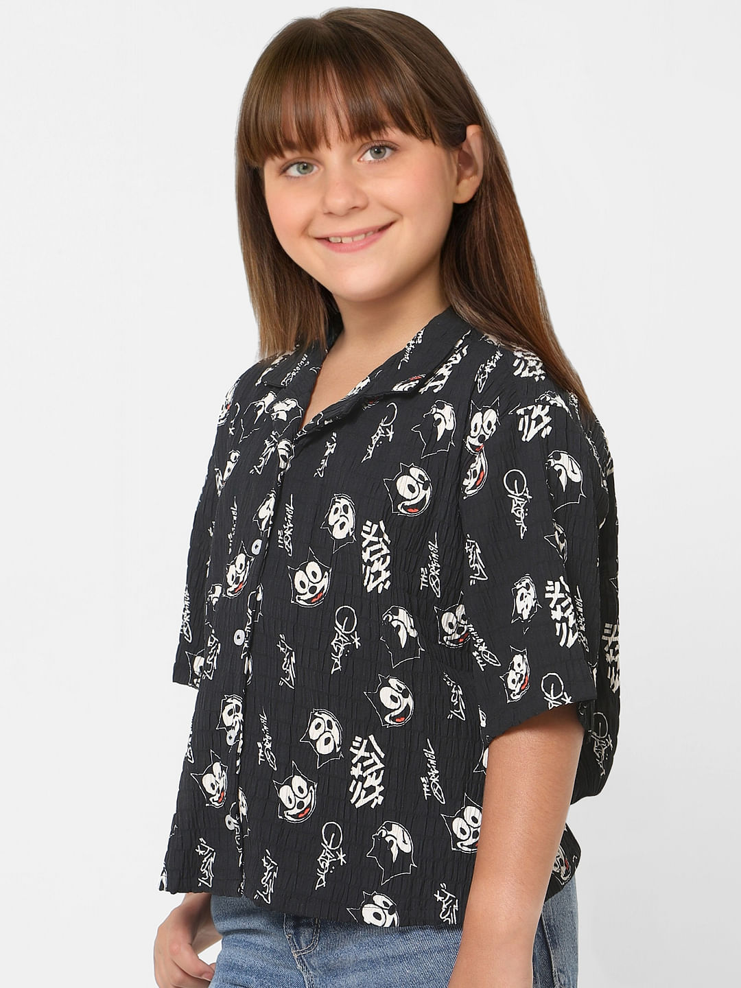 Kids Only X Felix Black Printed Shirt