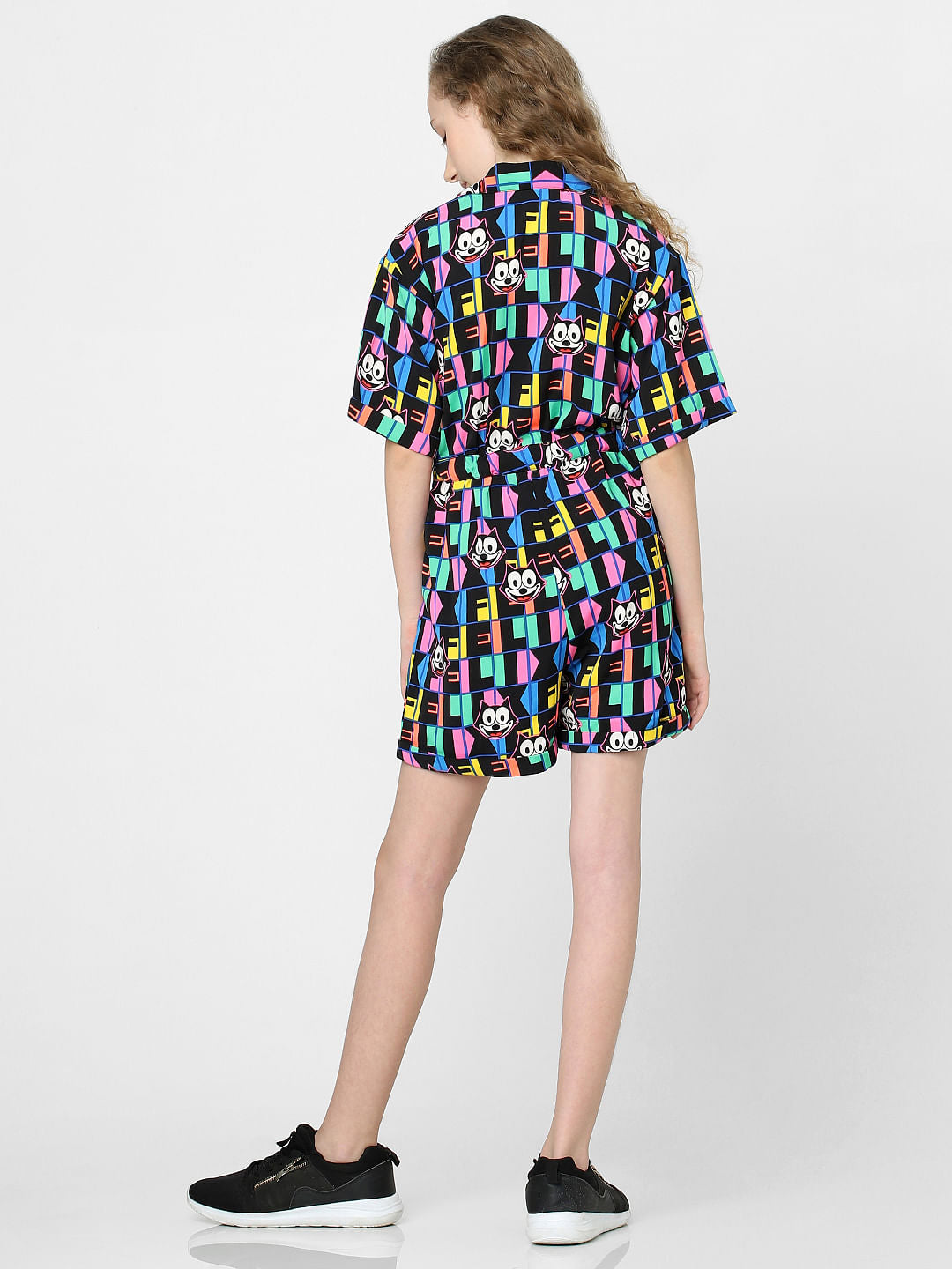 Kids Only X Felix Black All Over Print Playsuit