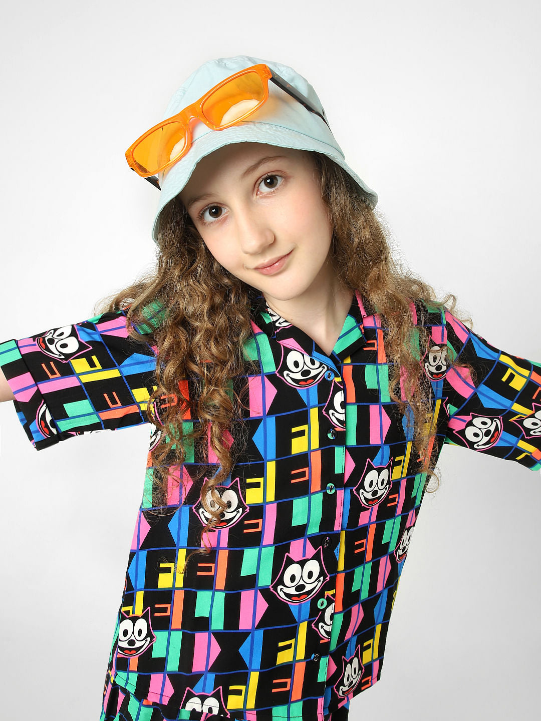 Kids Only X Felix Black All Over Print Playsuit