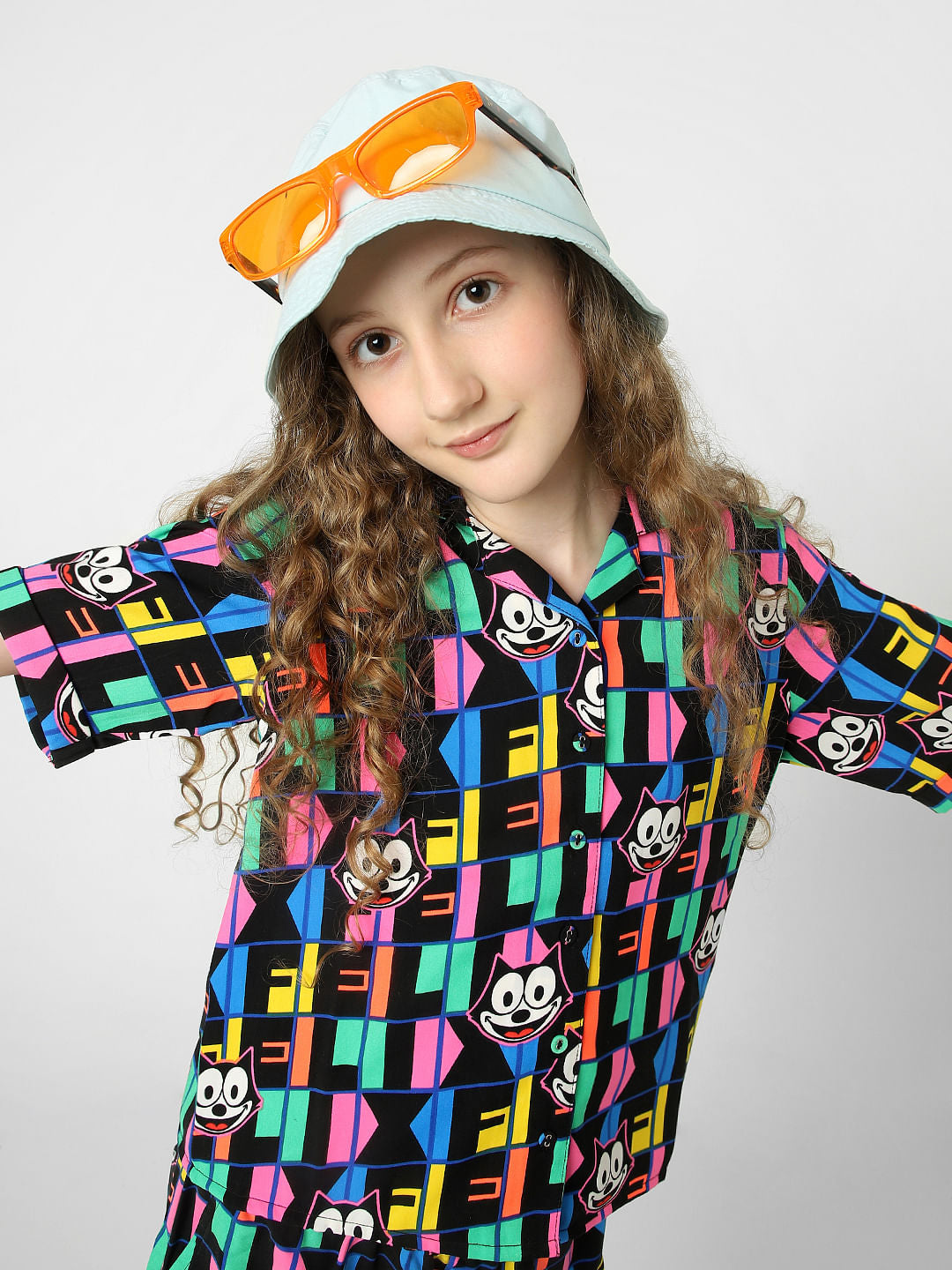 Kids Only X Felix Black All Over Print Co-Ord Shirt