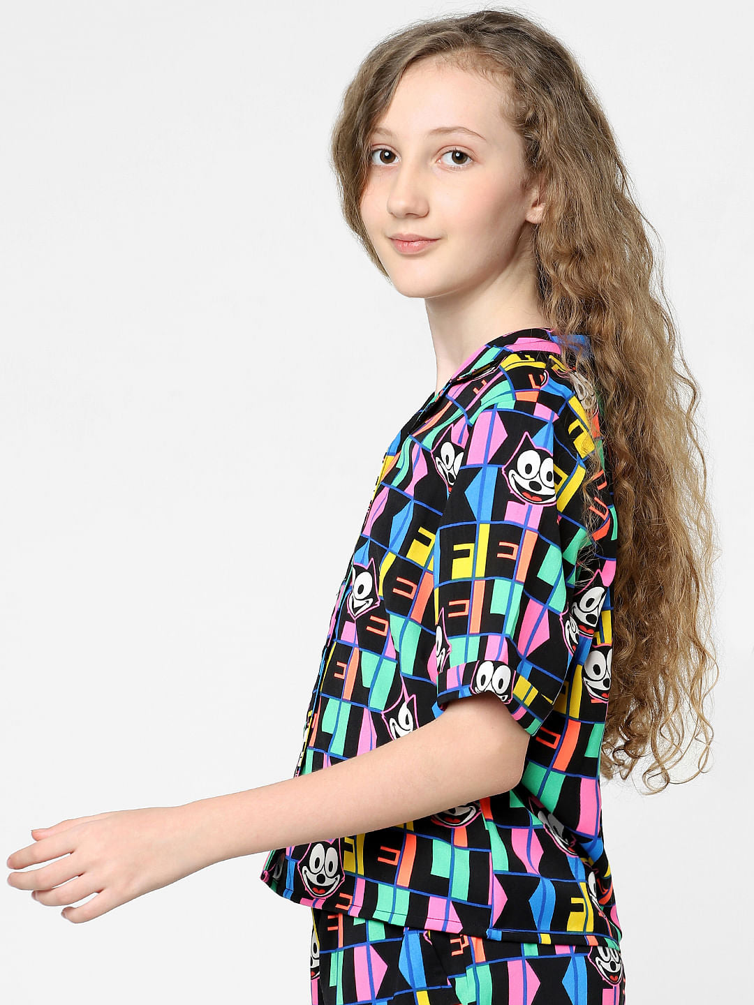 Kids Only X Felix Black All Over Print Co-Ord Shirt