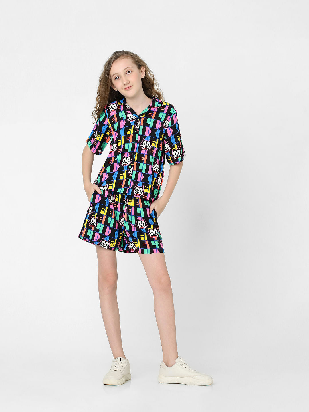 Kids Only X Felix Black All Over Print Co-Ord Shirt