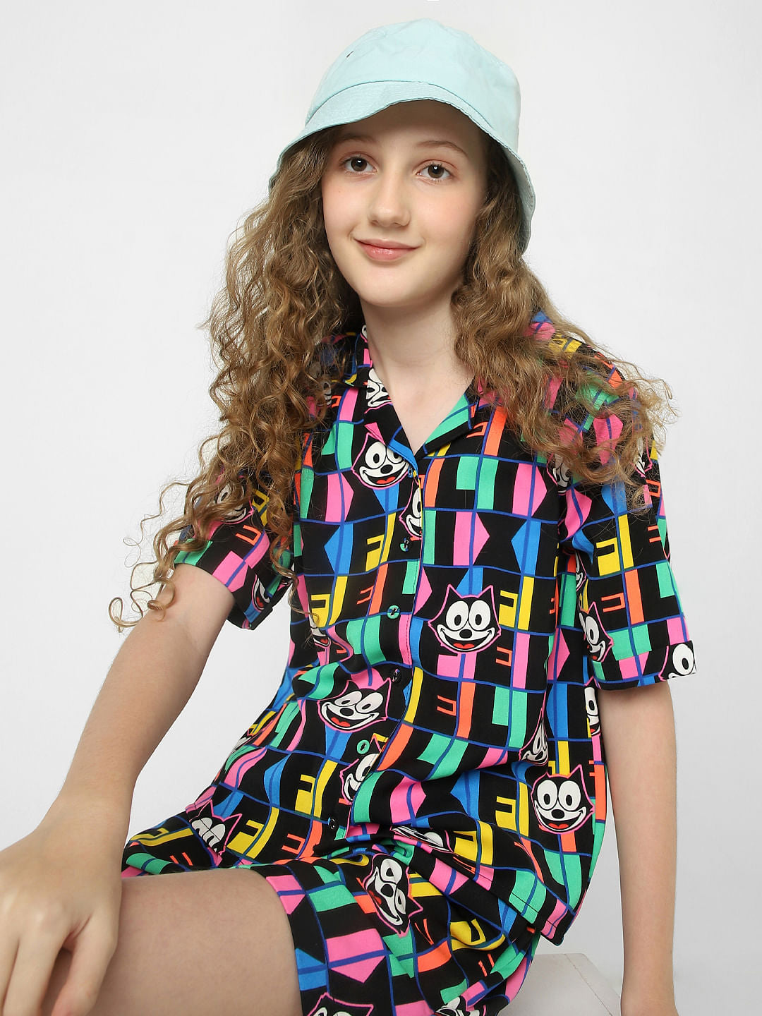 Kids Only X Felix Black All Over Print Co-Ord Shorts