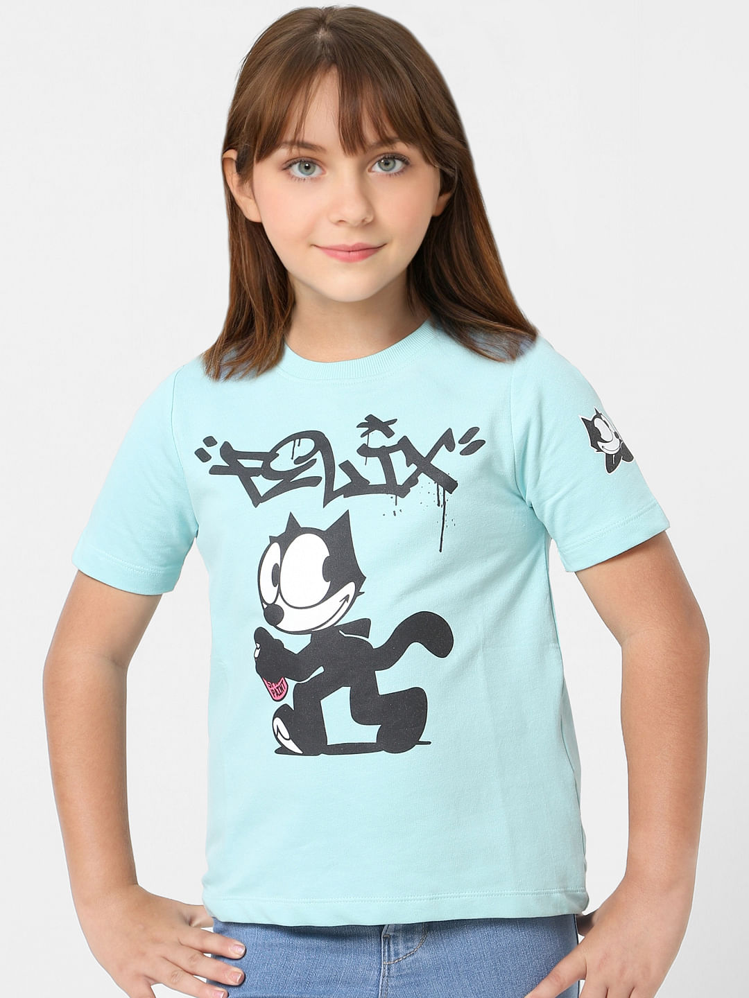 Kids Only X Felix Blue Graphic Print T-Shirt