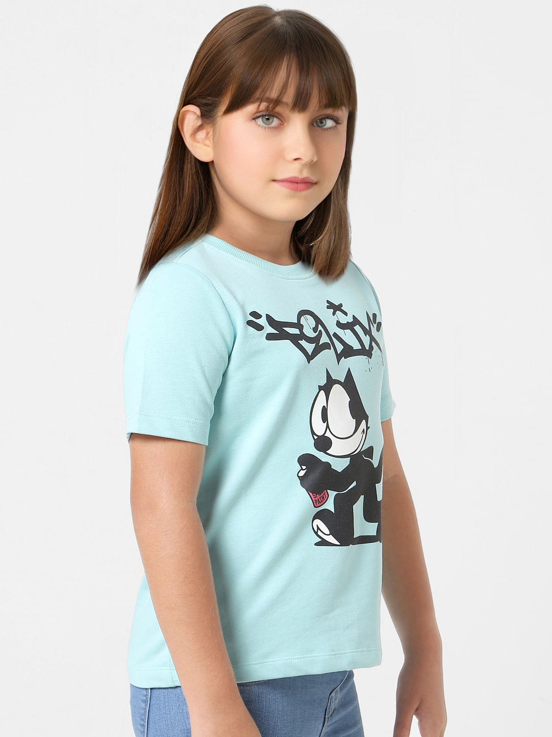 Kids Only X Felix Blue Graphic Print T-Shirt