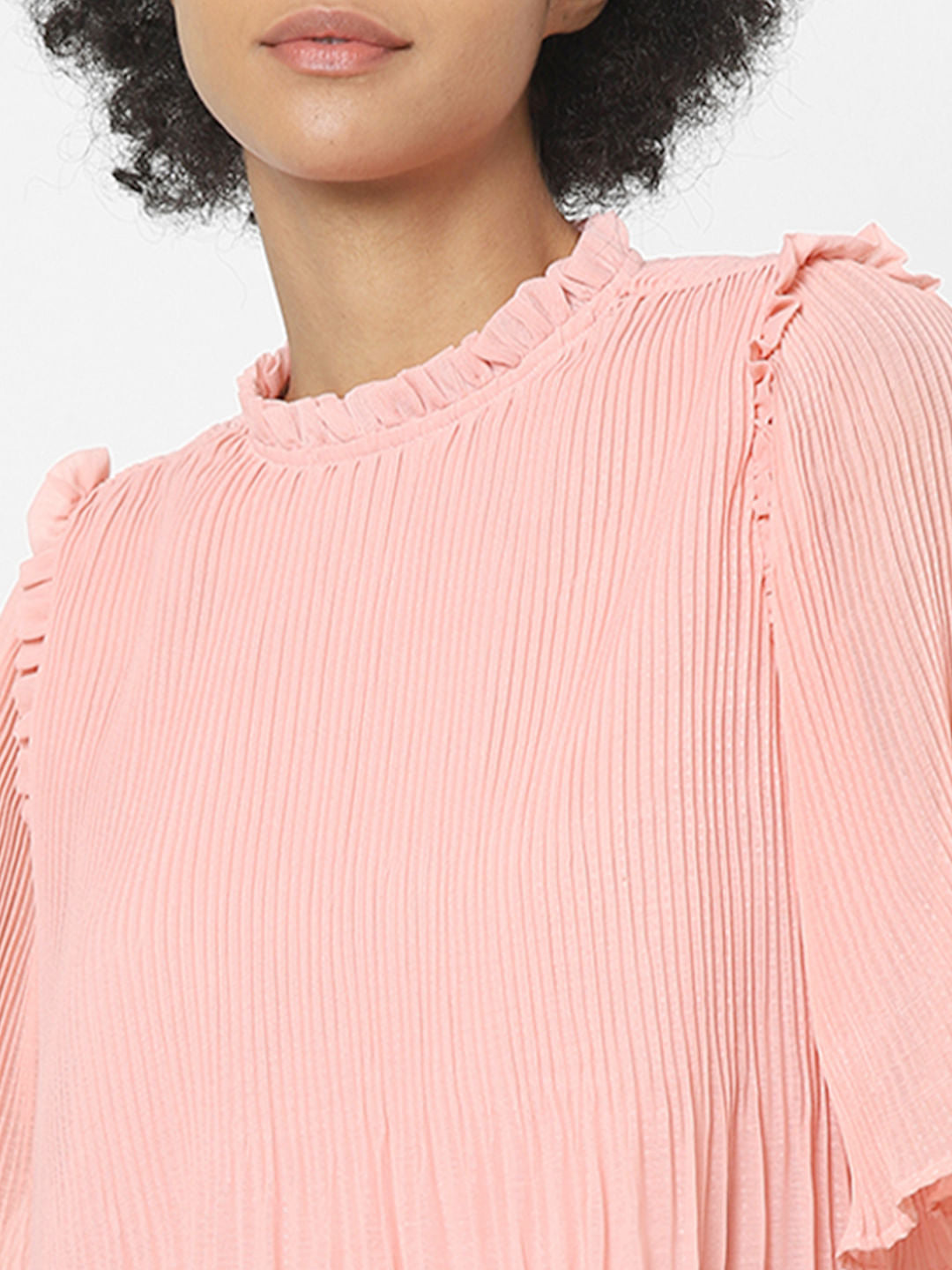 Pink Pleated Top