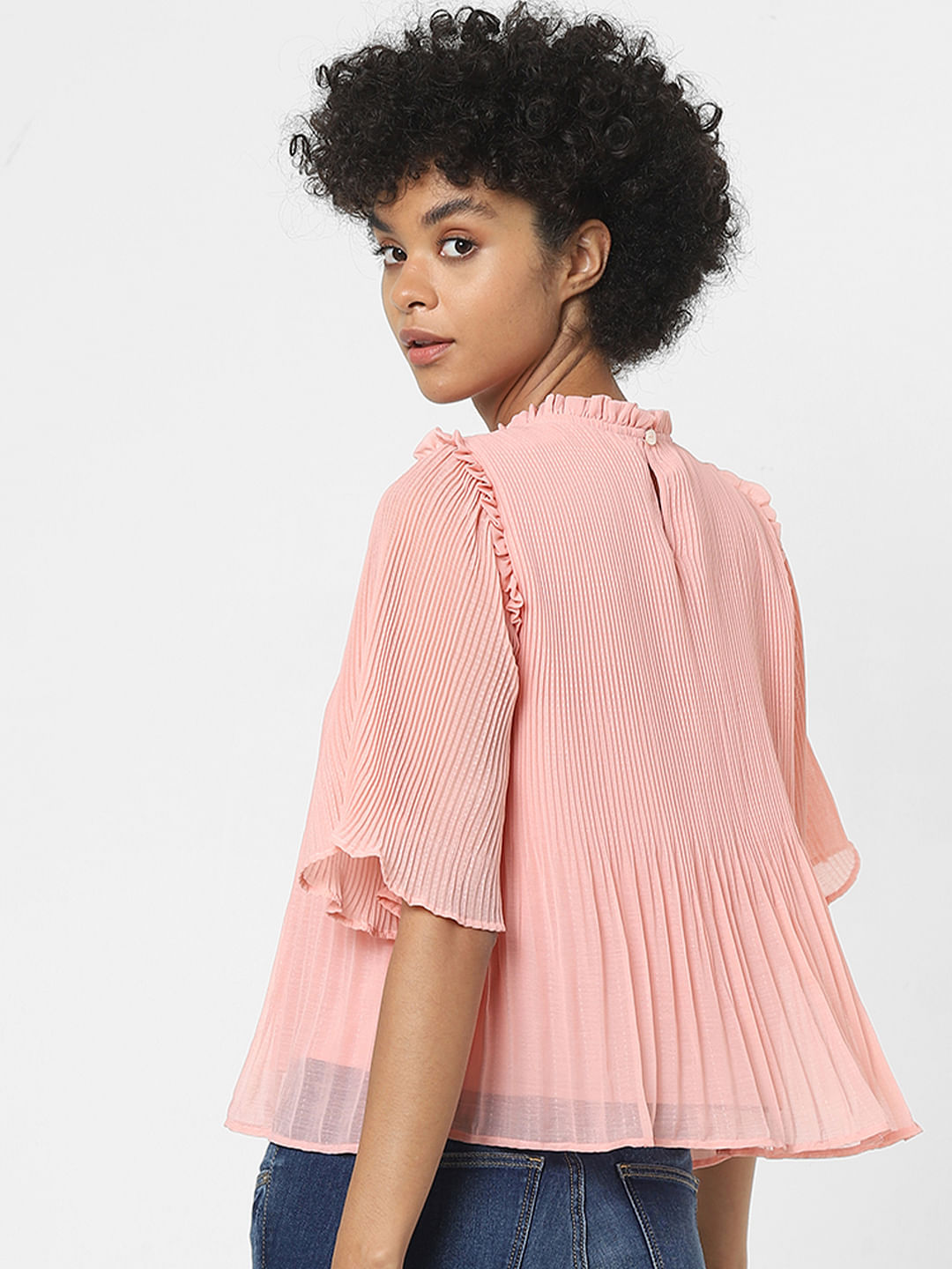 Pink Pleated Top