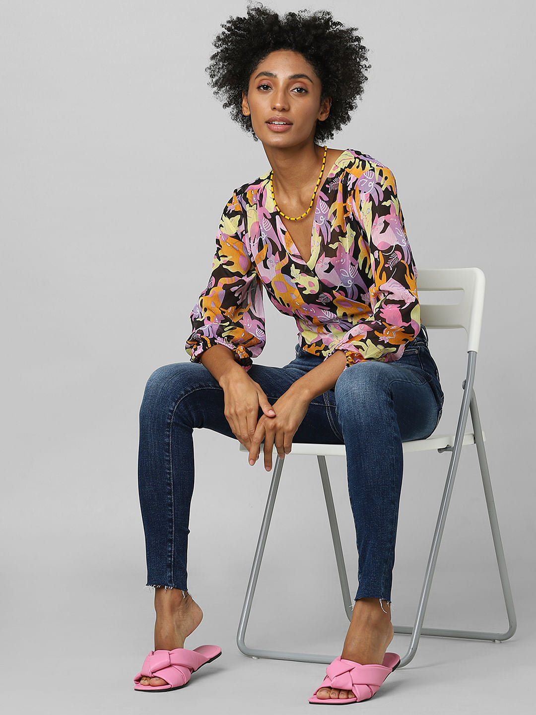 Multi-Colour Abstract Print Top