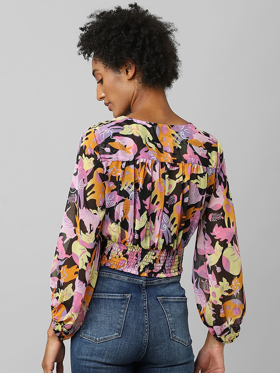Multi-Colour Abstract Print Top