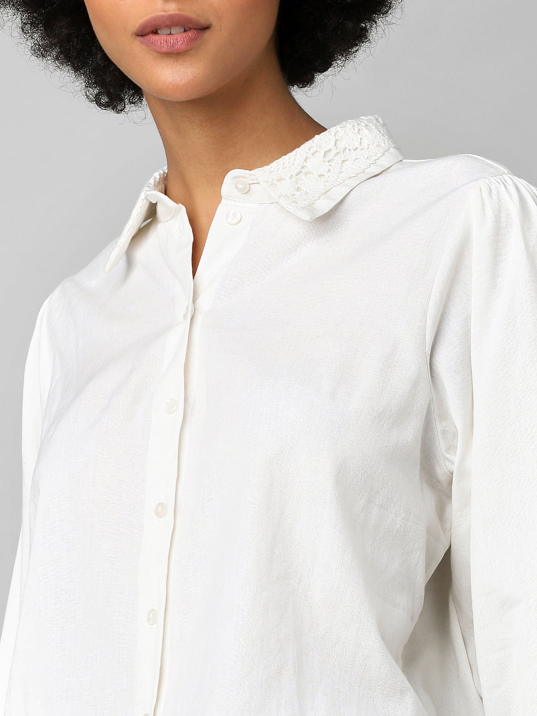 White Lace Detail Shirt
