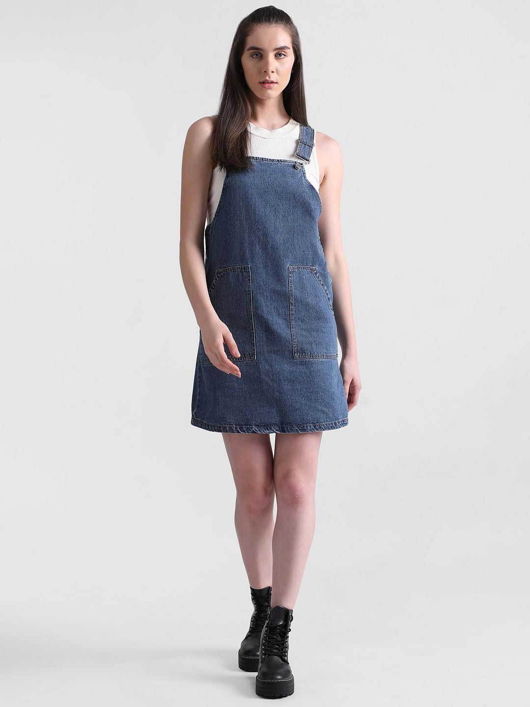 Blue Denim Dungaree Dress