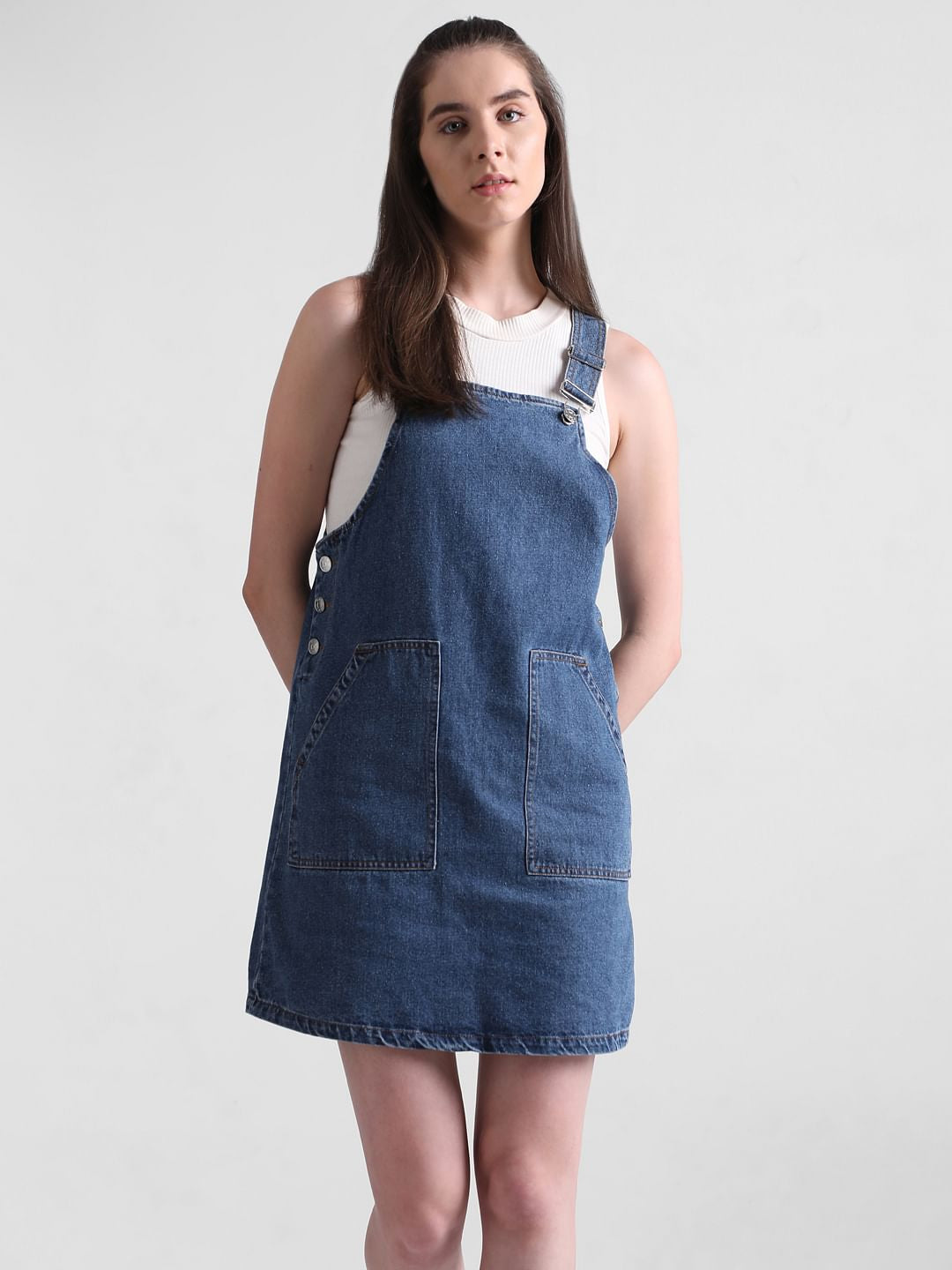 Blue Denim Dungaree Dress