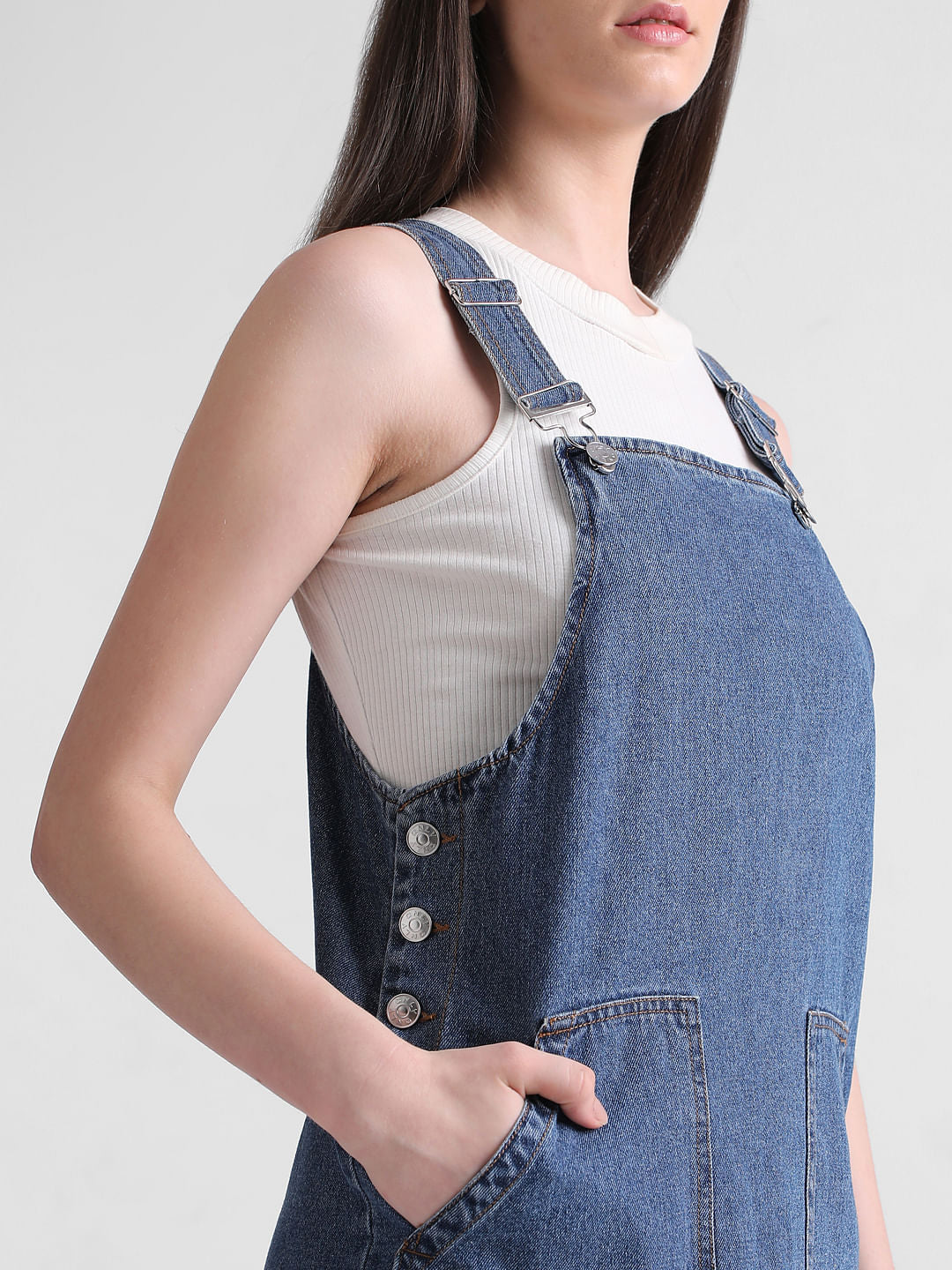 Blue Denim Dungaree Dress