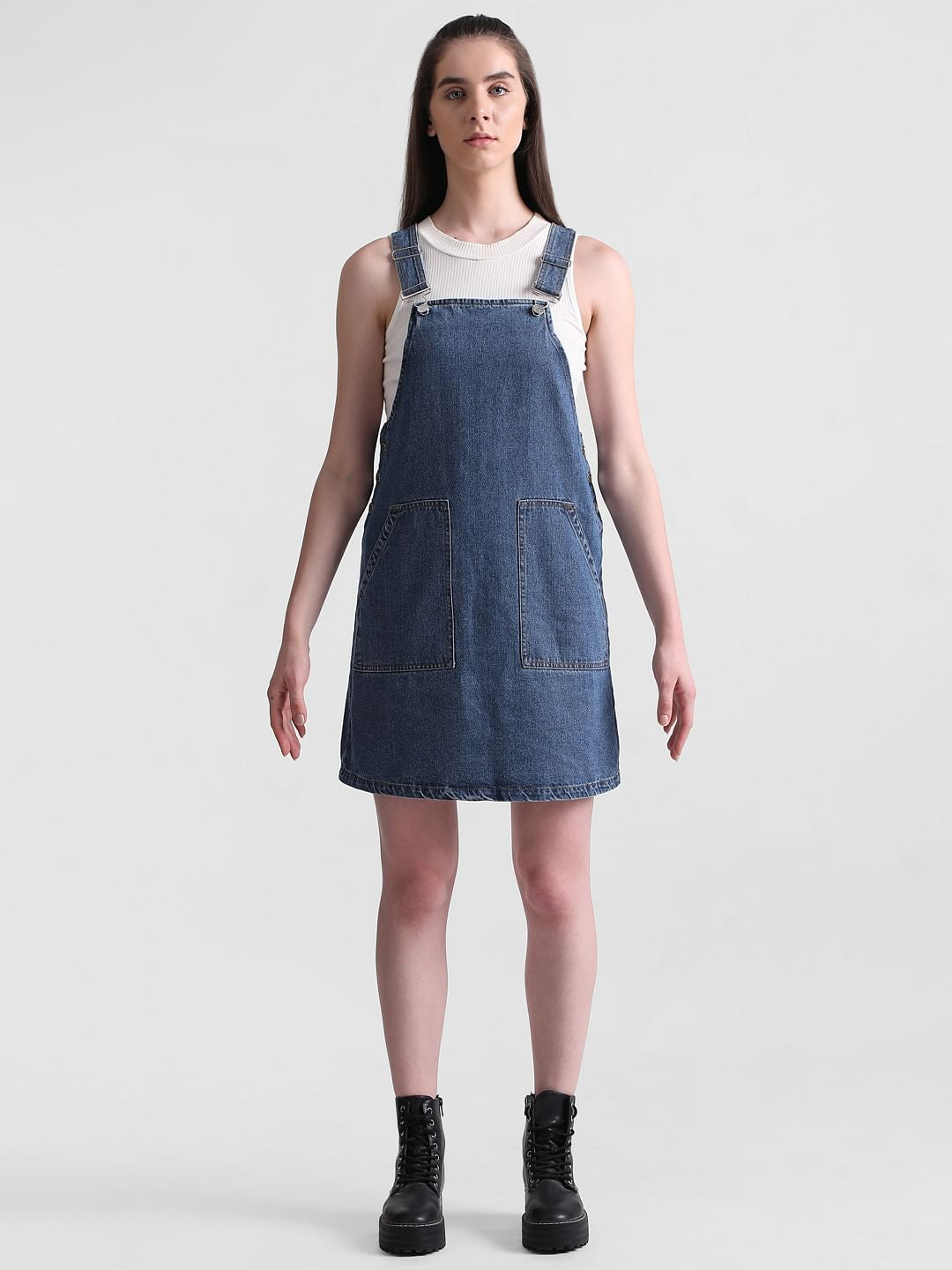 Blue Denim Dungaree Dress