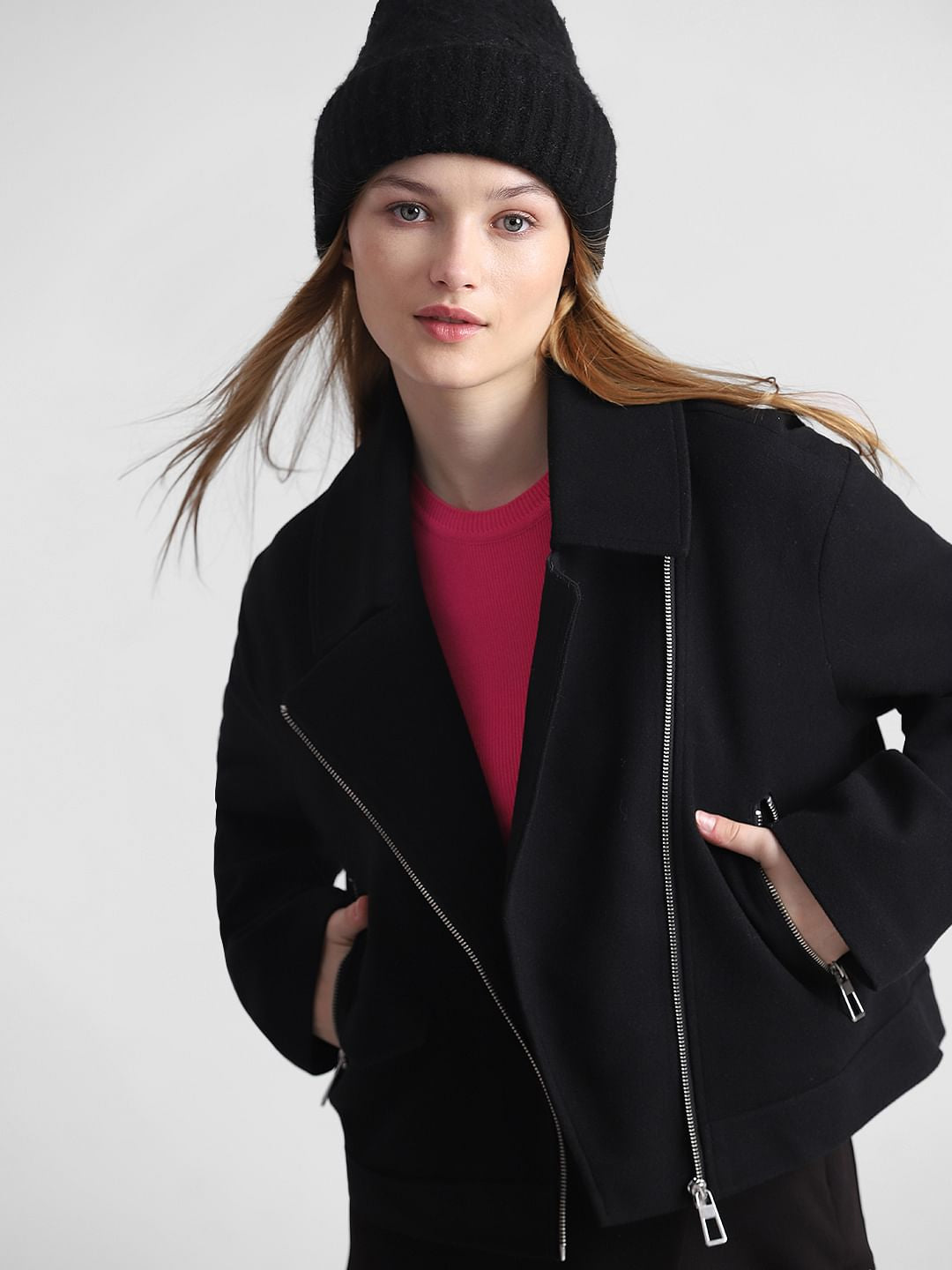 Black Short Biker Jacket