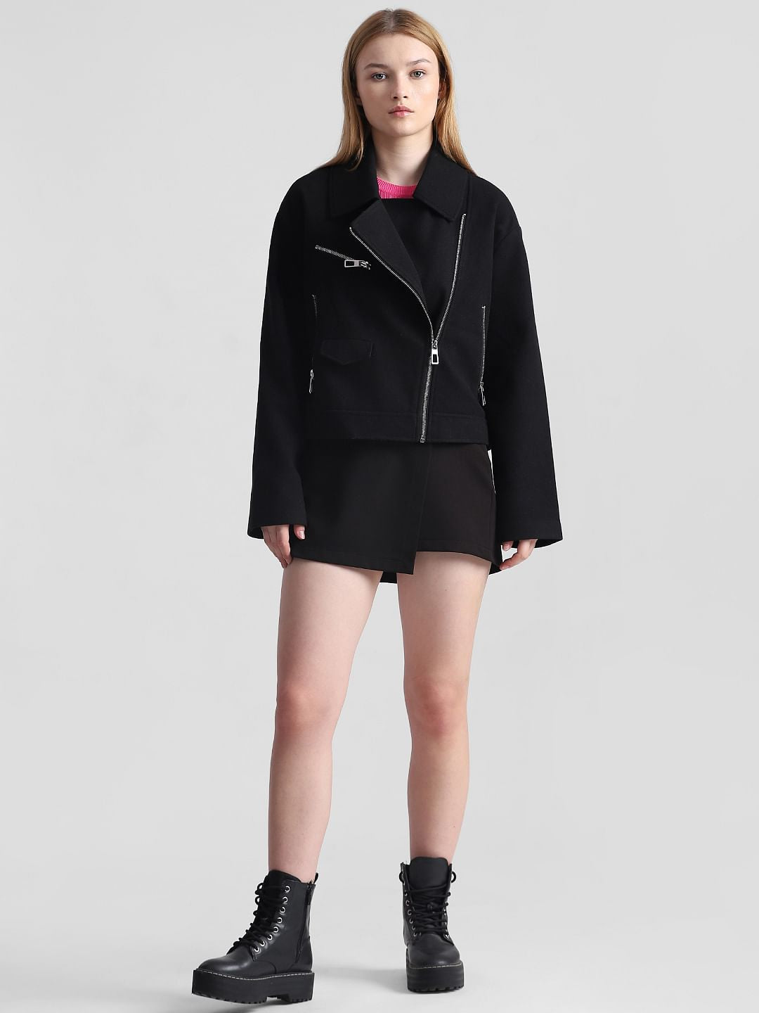 Black Short Biker Jacket