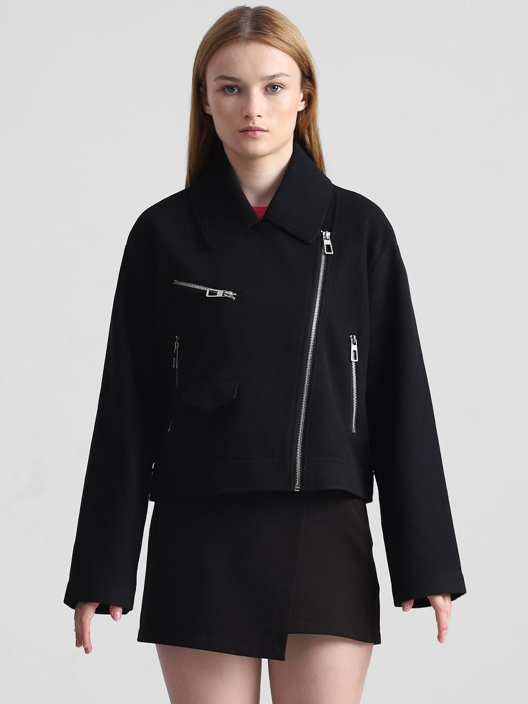 Black Short Biker Jacket