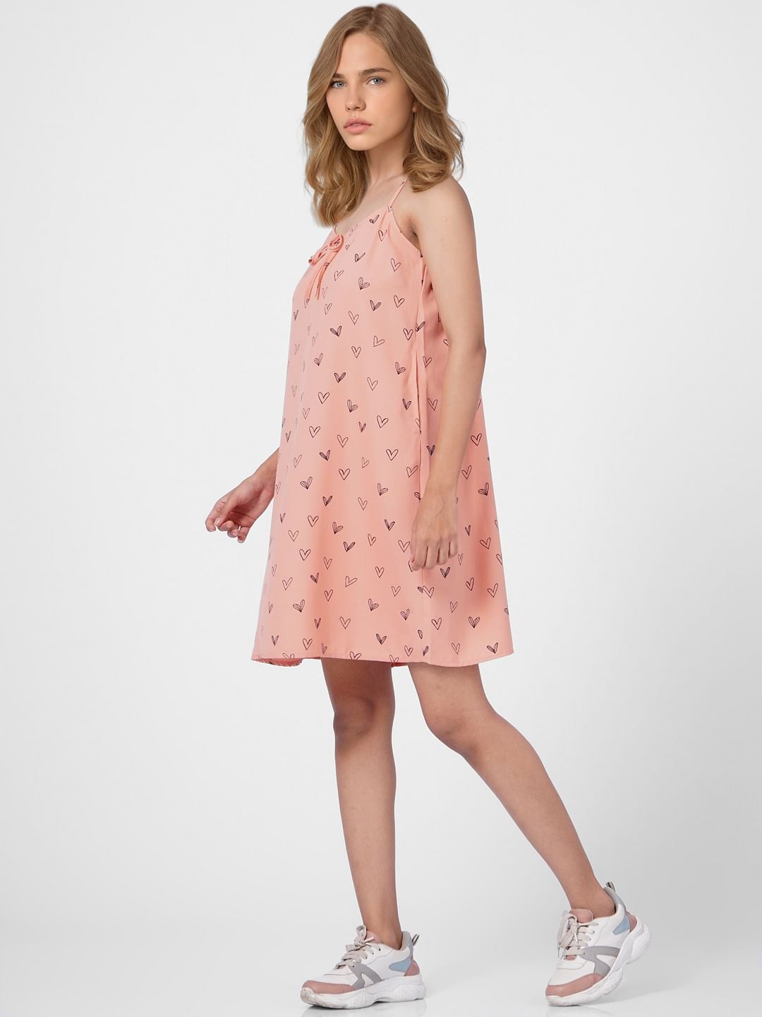 Pink Printed Slip Dress