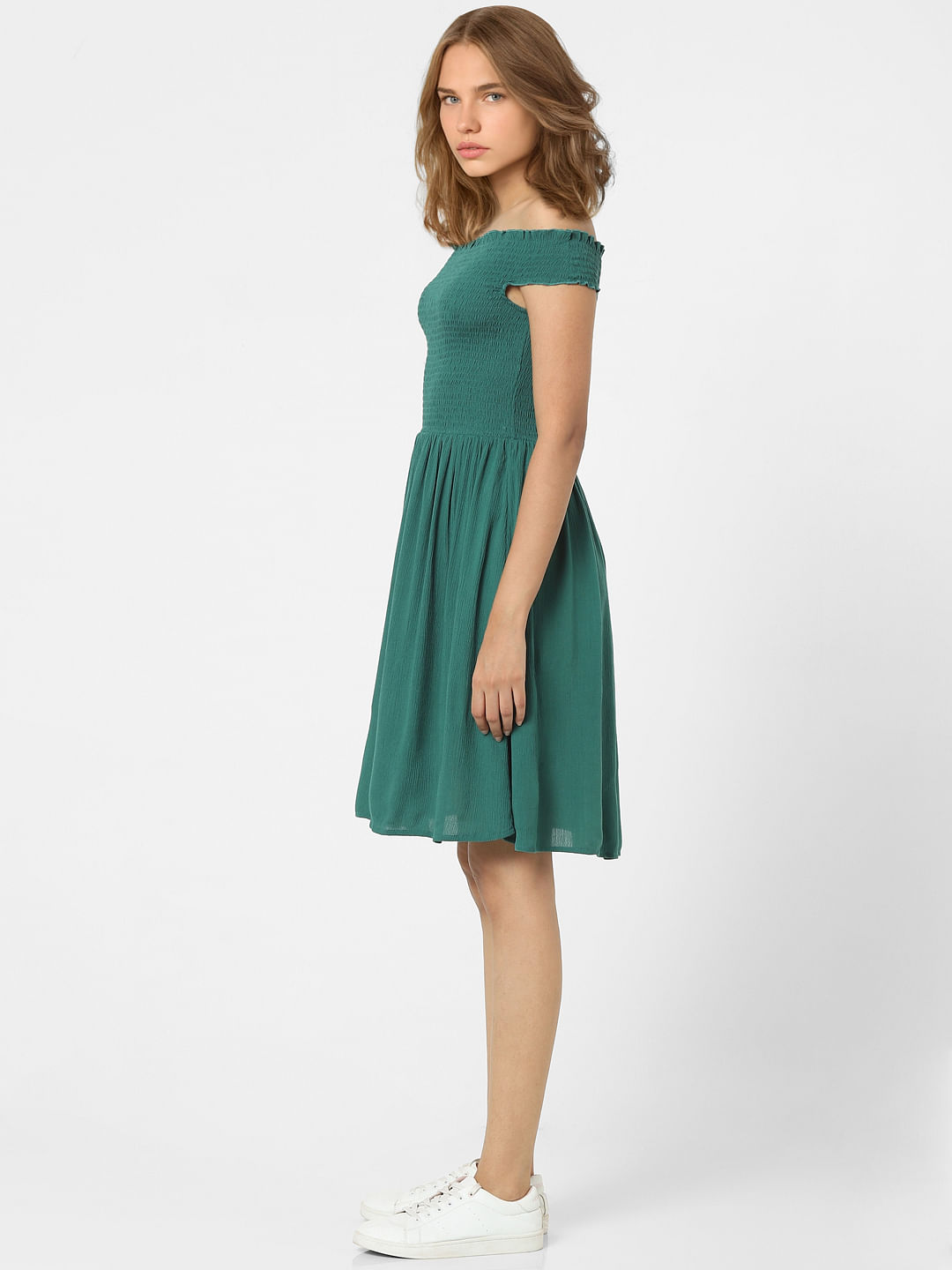 Green Off Shoulder Dress