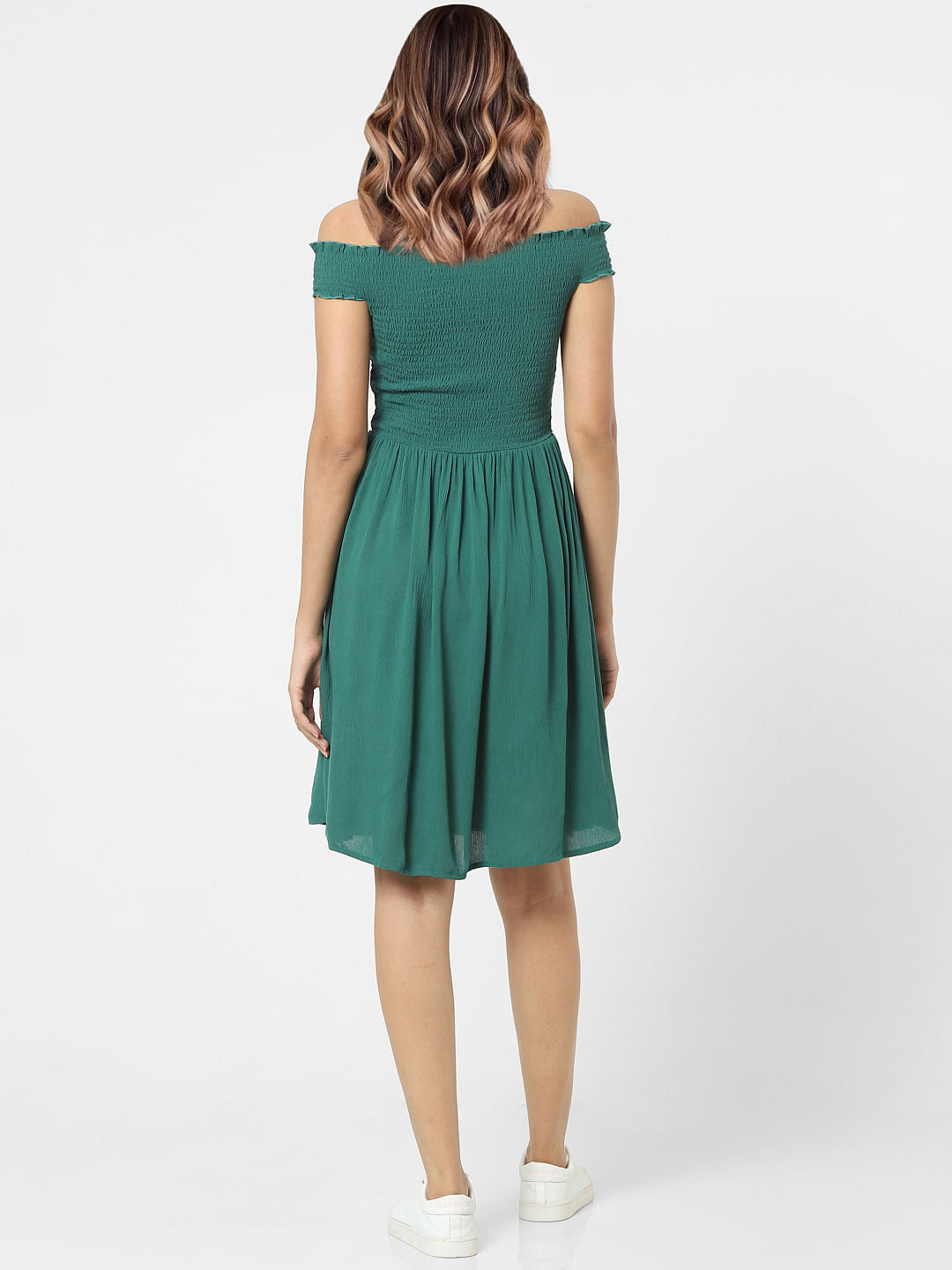 Green Off Shoulder Dress