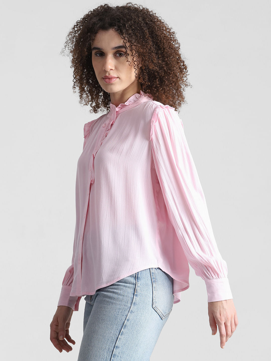 Pink Frill Trimmed Shirt