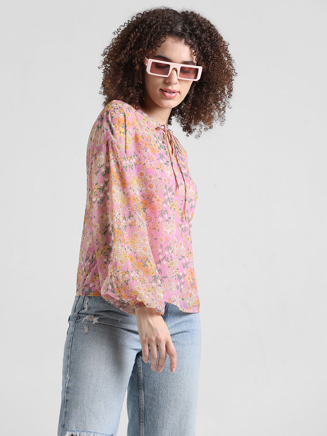 Pink Cr  Pe Printed Top