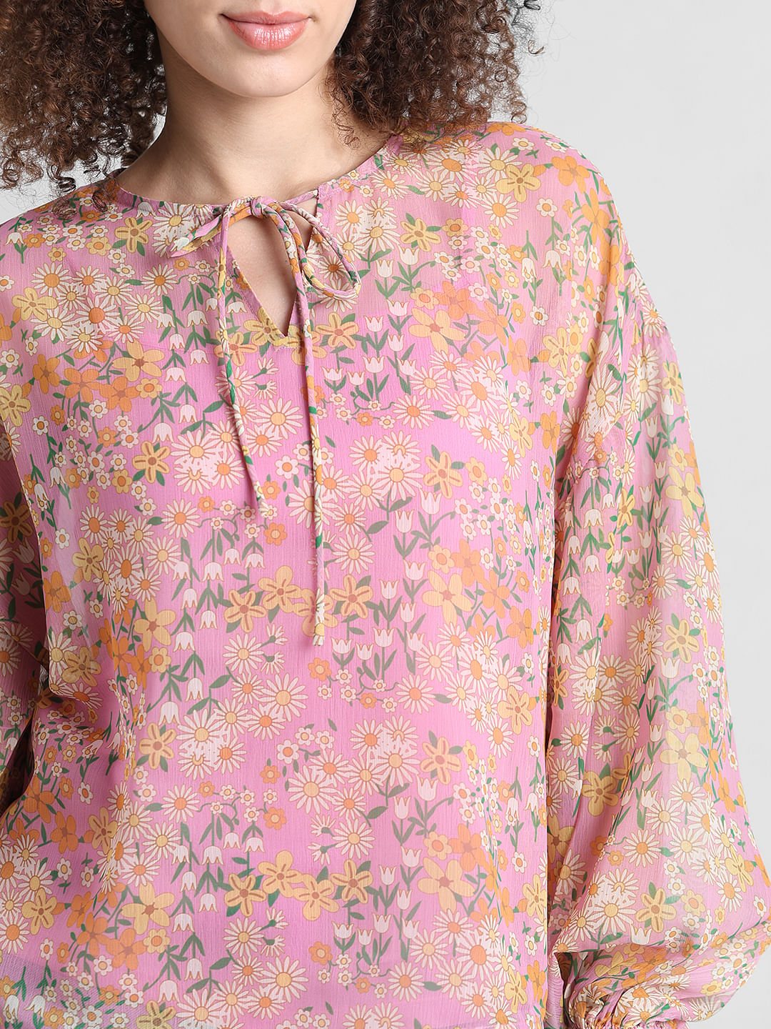 Pink Cr  Pe Printed Top