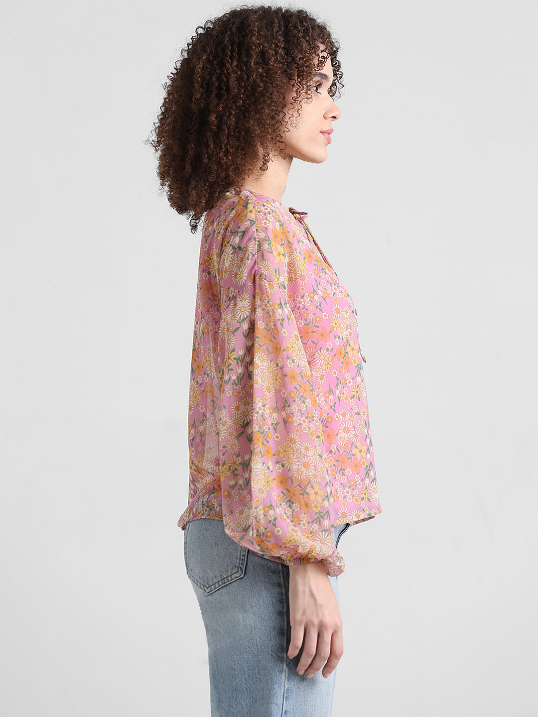 Pink Cr  Pe Printed Top