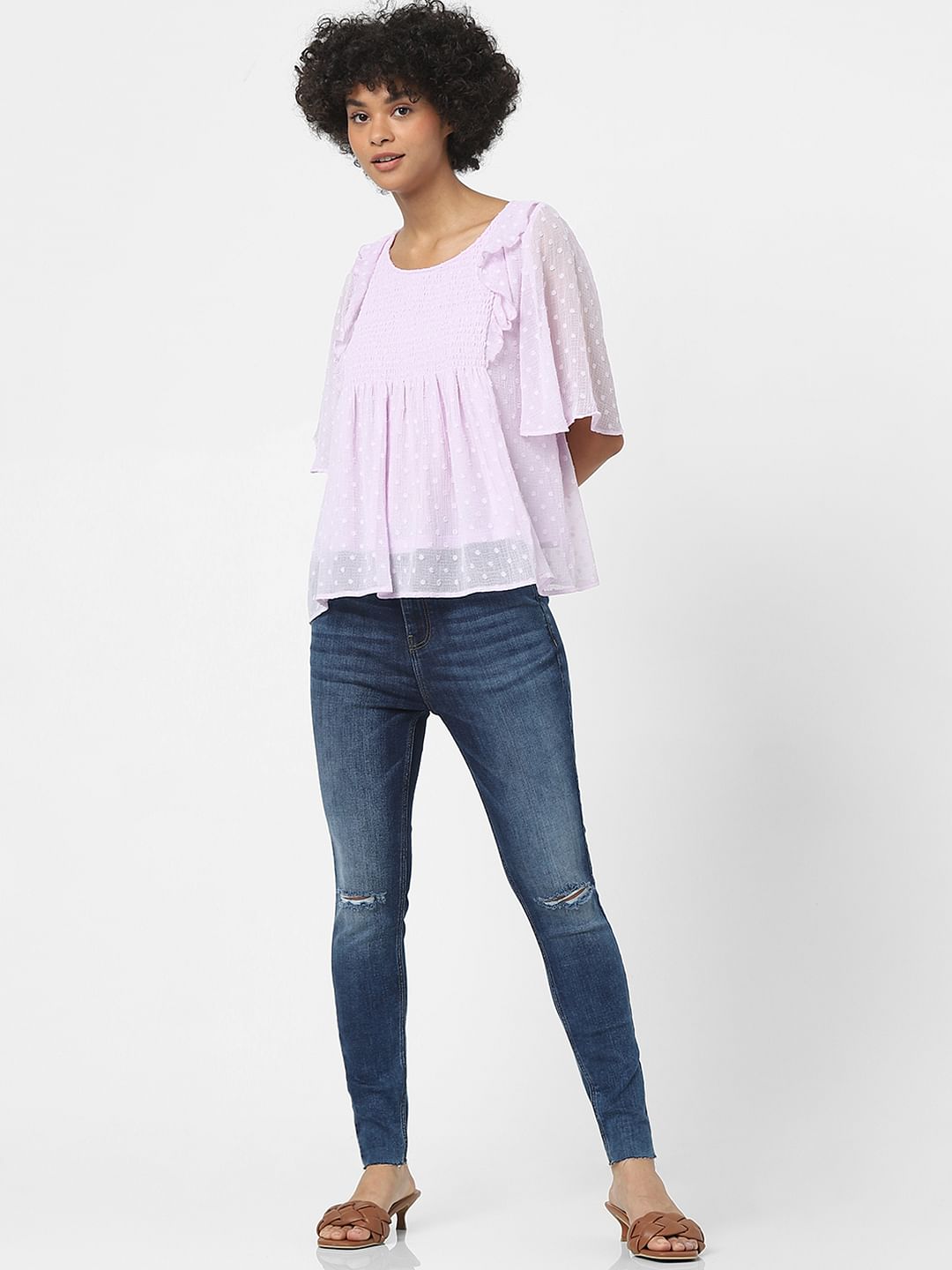 Lavender Smocked Top