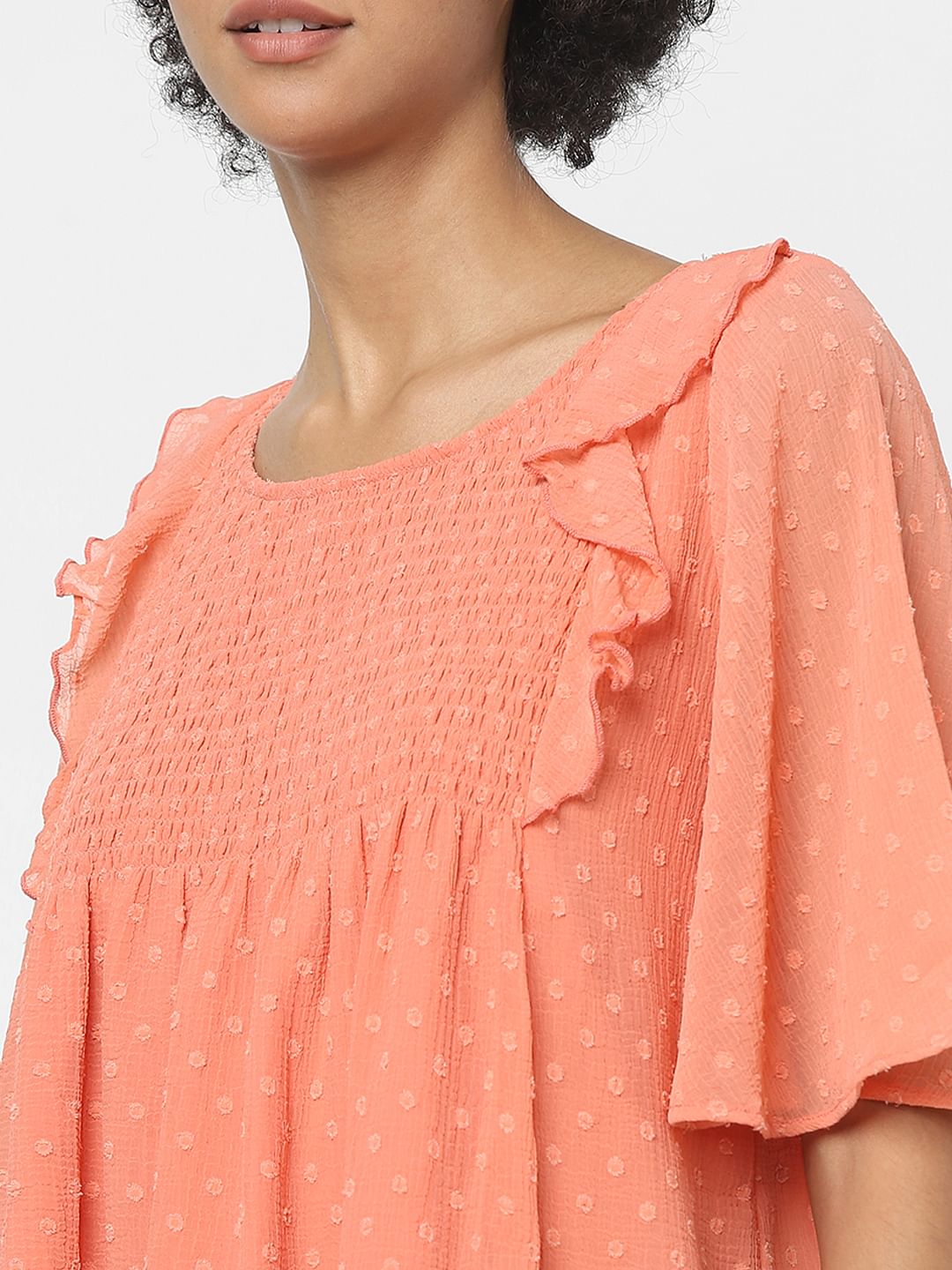 Peach Smocked Top