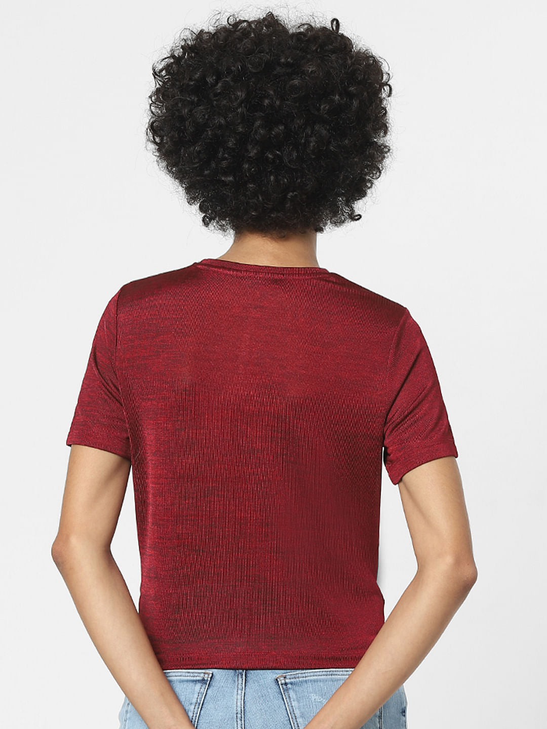 Maroon Front Knot Top