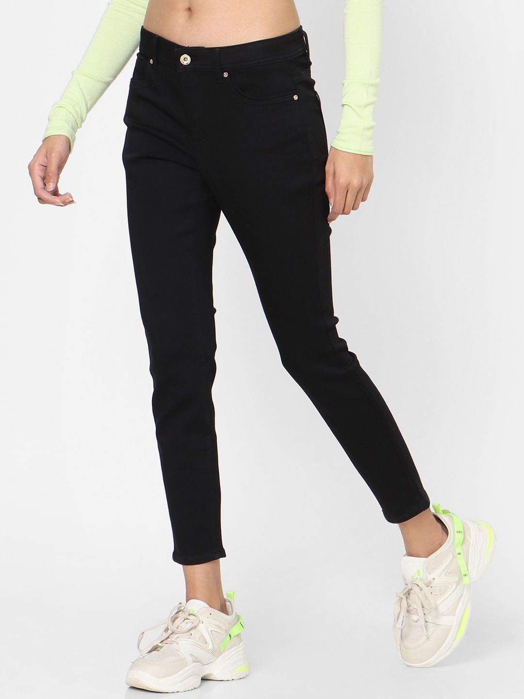 Black Mid Rise Skinny Jeans