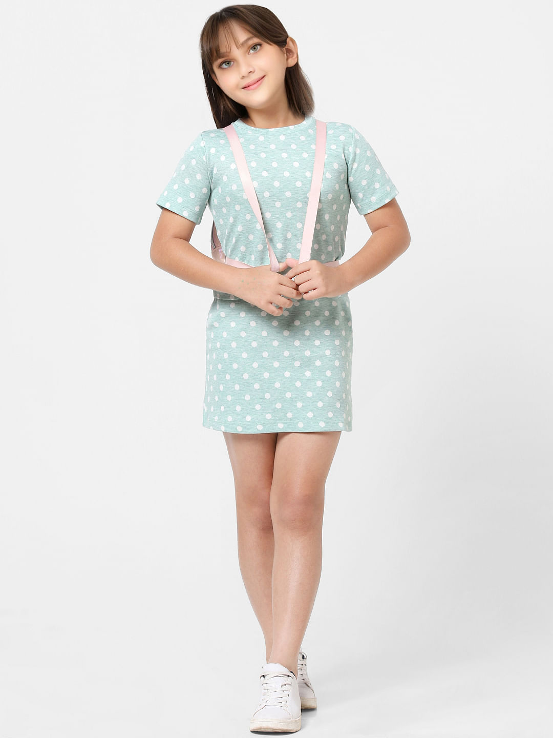 Girls Blue Polka Dot Co-Ord Skirt