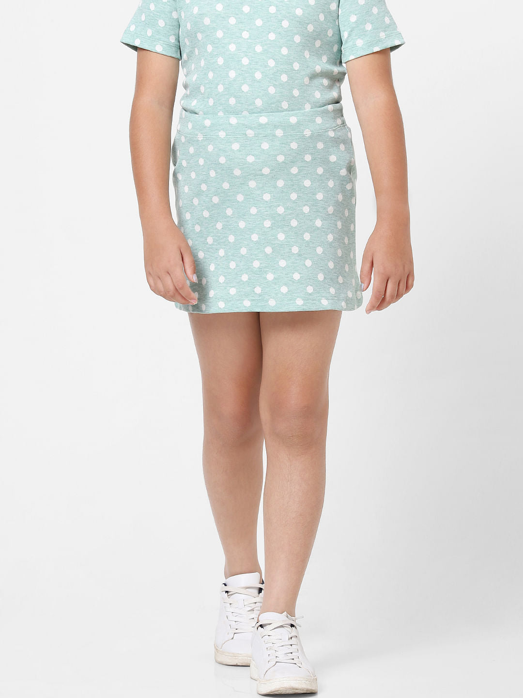 Girls Blue Polka Dot Co-Ord Skirt