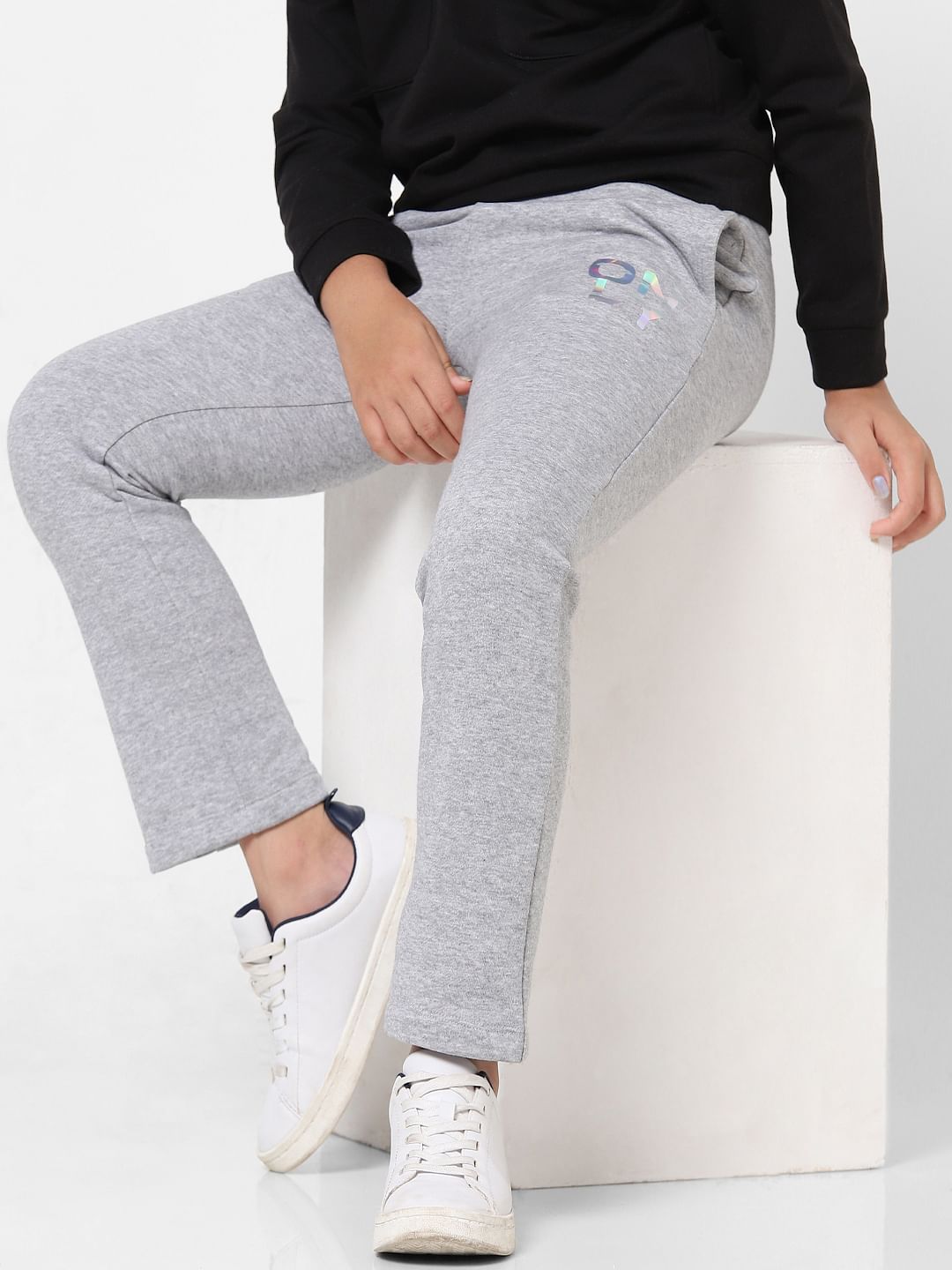 Grey Mid Rise Pants