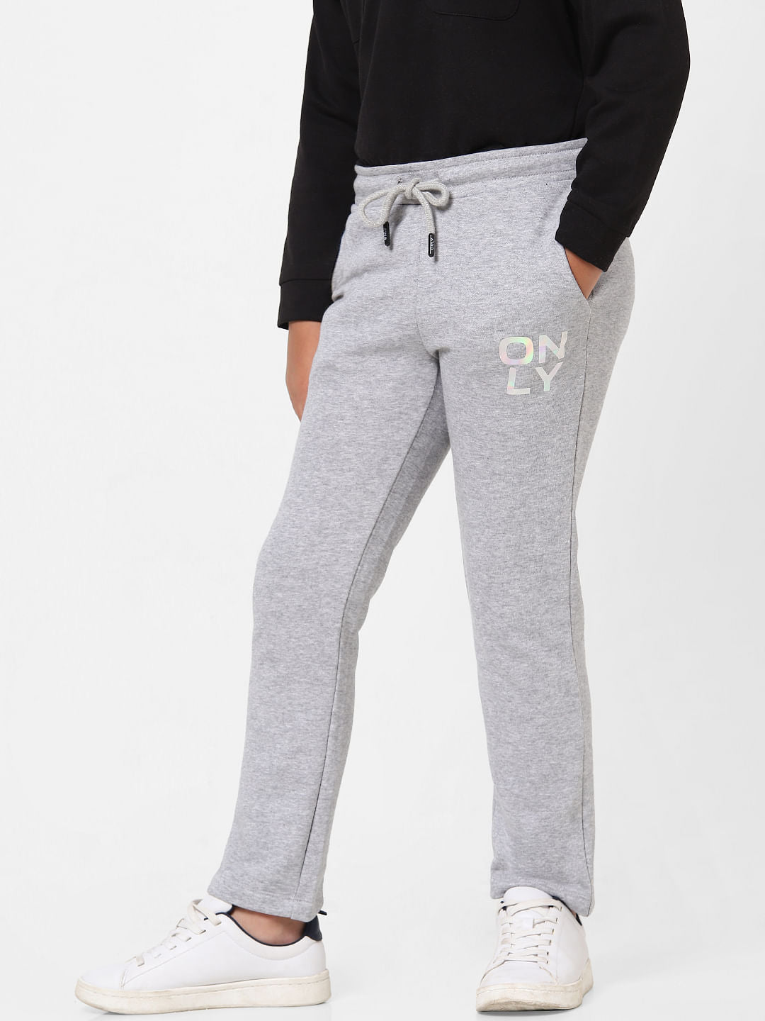 Grey Mid Rise Pants