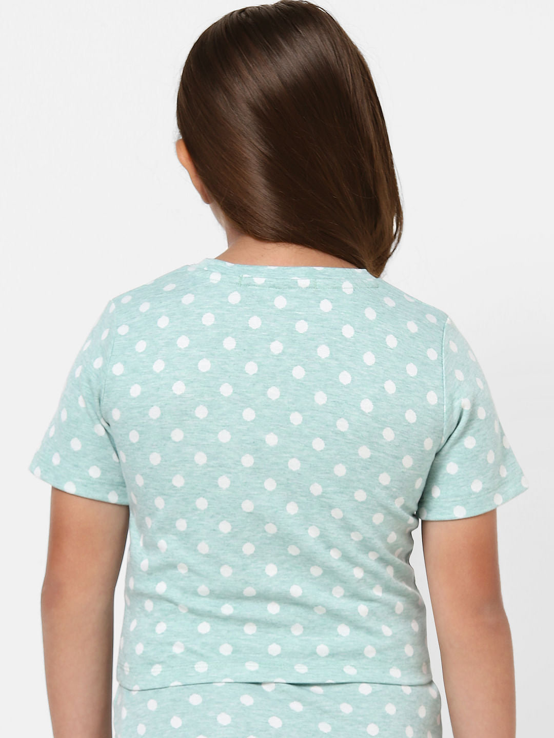 Girls Blue Polka Dot Co-Ord Top